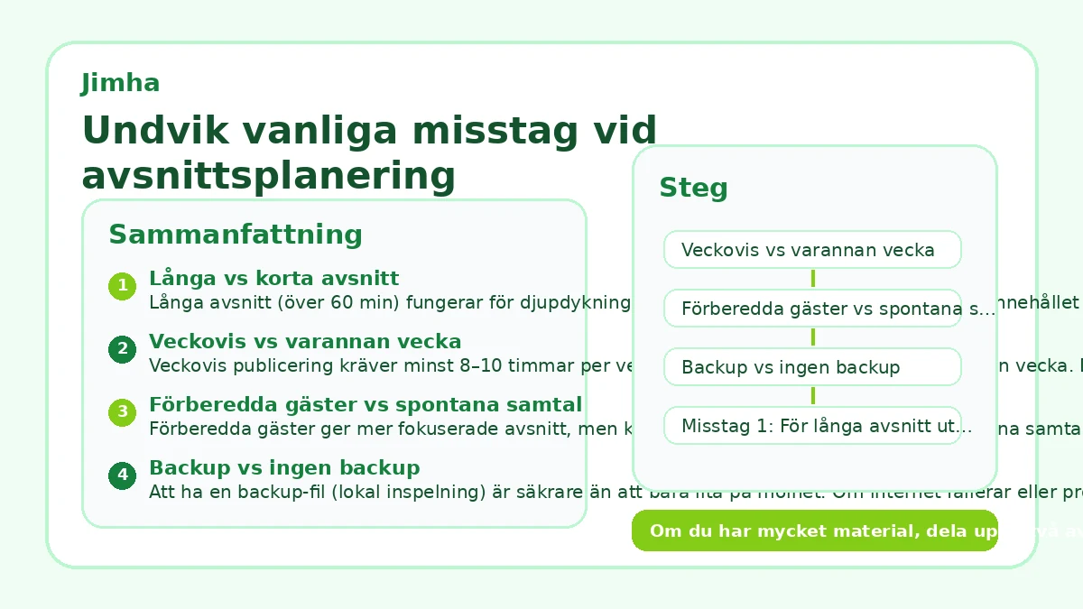 Undvik vanliga misstag vid avsnittsplanering